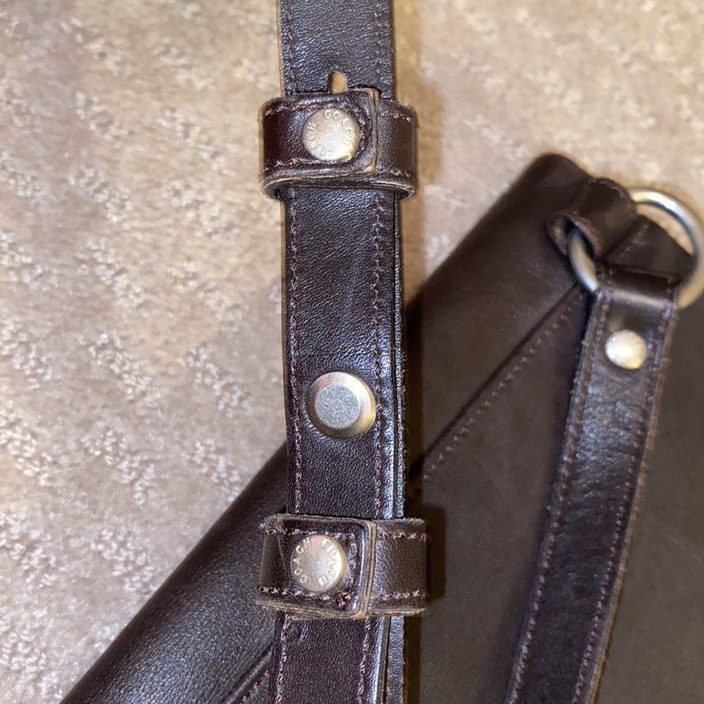 VINTAGE COACH satchel/crossbody chocolate brown - Picture 12 of 14